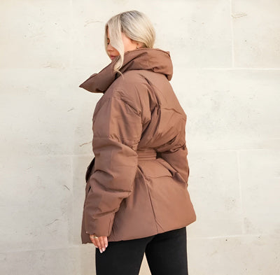 Keira | Zipper Puffer Jacket With Belt