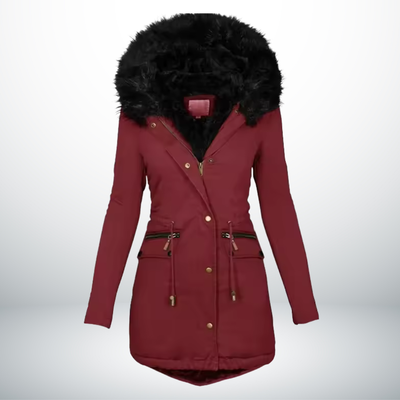 Zynro™ - Entspannte Mittellange Winterjacke mit Kapuze und Weichem Kragen