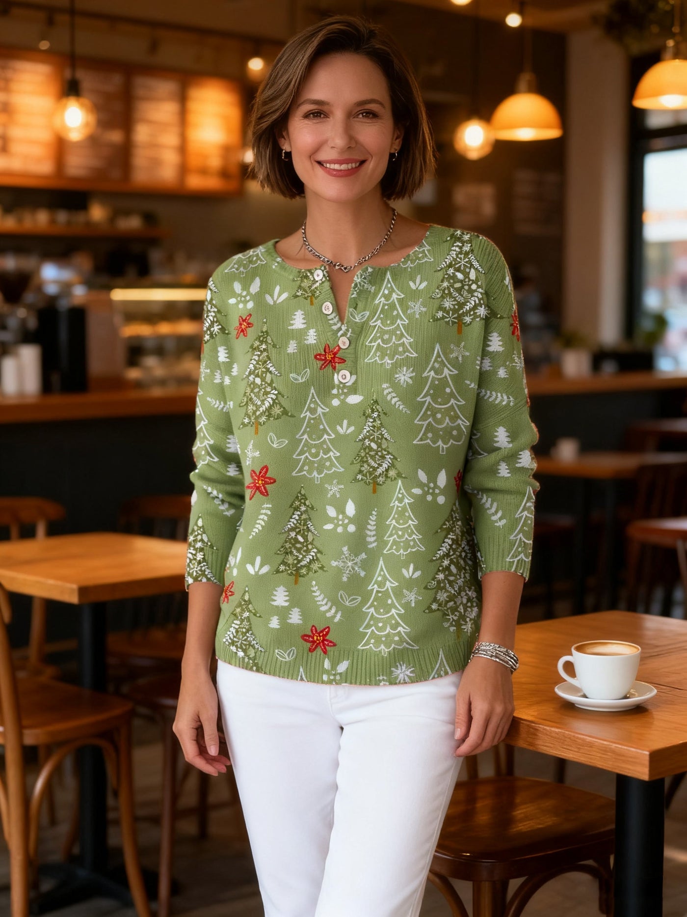 Sofie – Christmas Jumper With Buttons