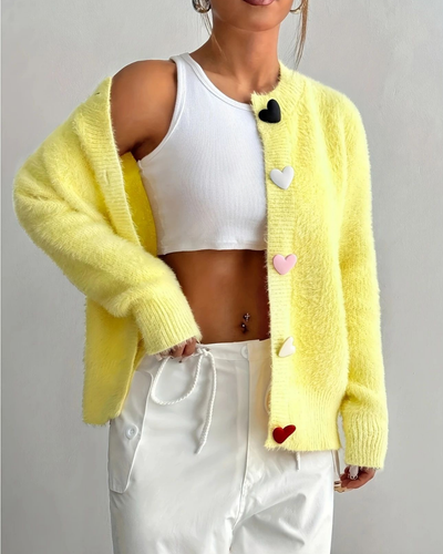 Talbot™ Heart Button Cardigan