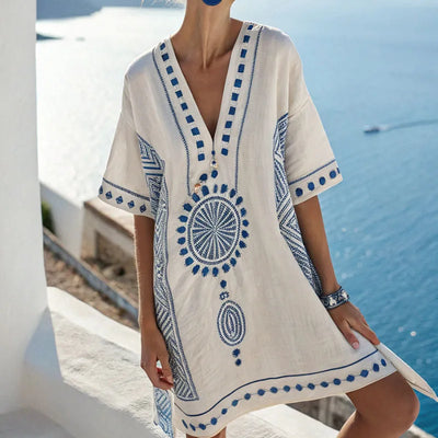 Marina | Striped V-Neck Beach Dress