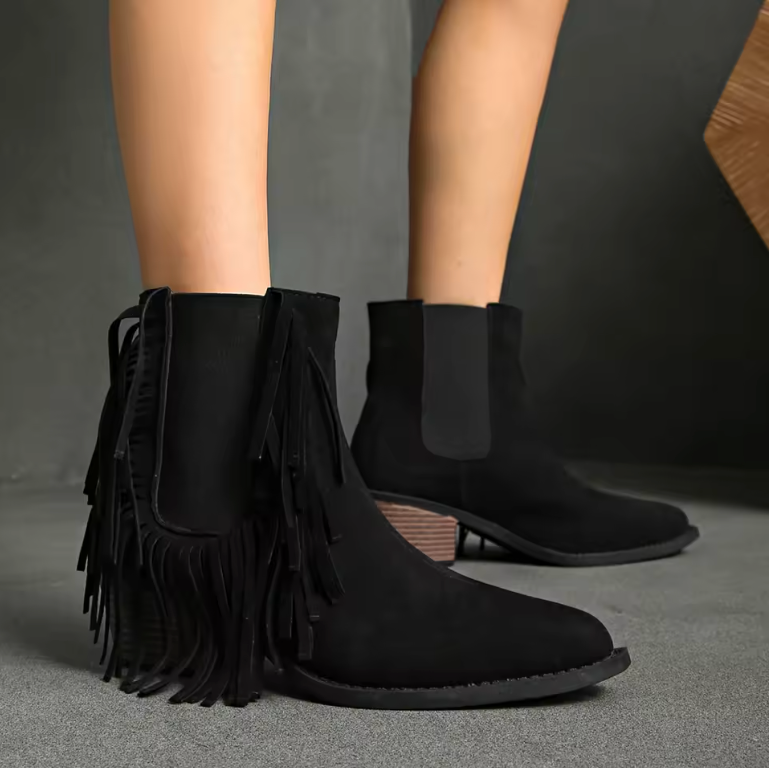 Mia® | Luxury Fringe Ankle Boots