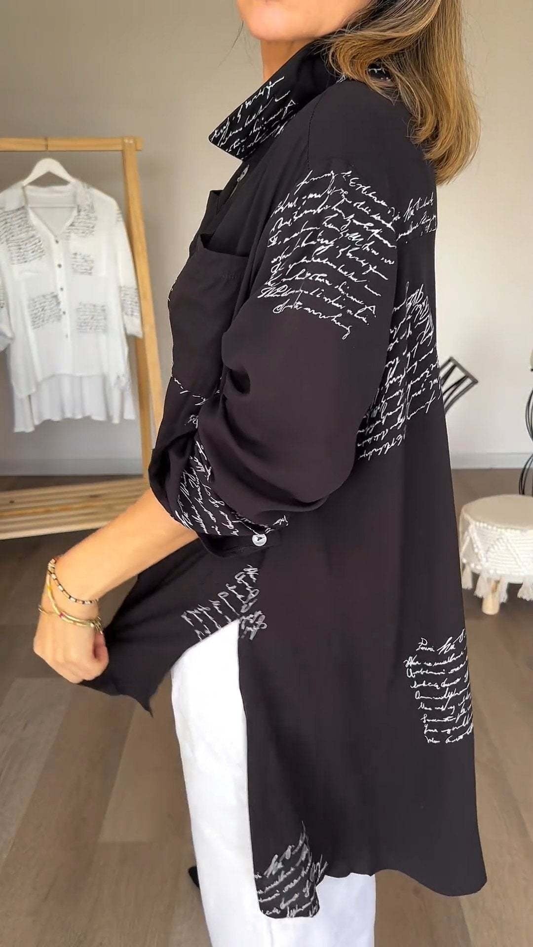 Zoey - Handwritten Button-Up Shirt