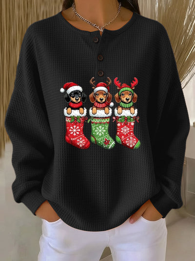 Grethe | Vintage Christmas Sweater with Dog Motif