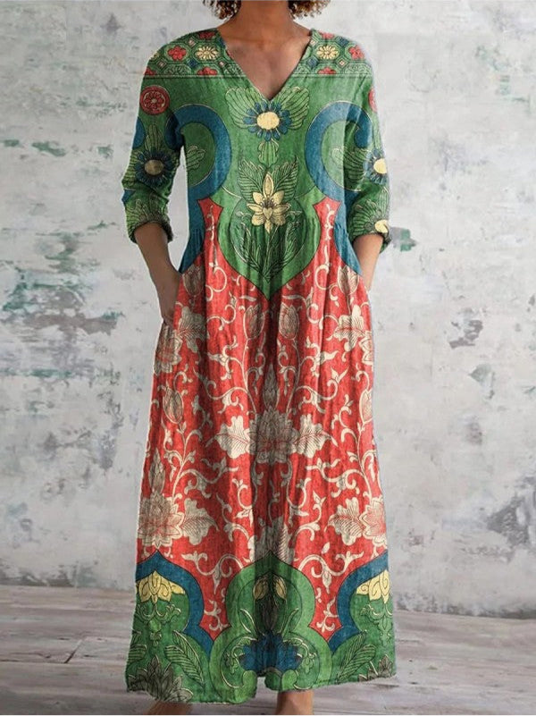 Celestine | Maxi Dress with Vintage Floral Print