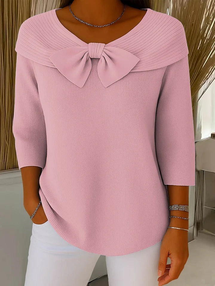 Serenna – Women’s Jumper With Bow And Round Neck